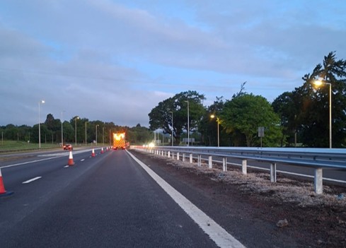 Vehicle restraint system installation on the M8